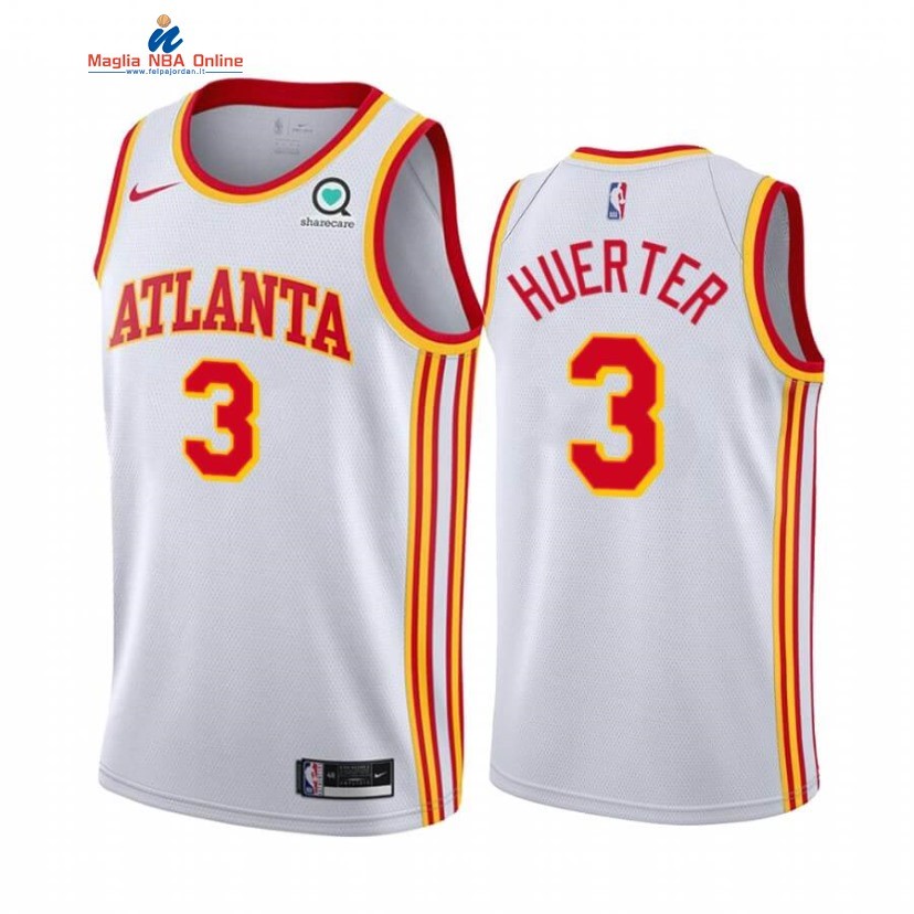 Maglia NBA Nike Atlanta Hawks #3 Kevin Huerter Bianco Association 2020-21 Acquista