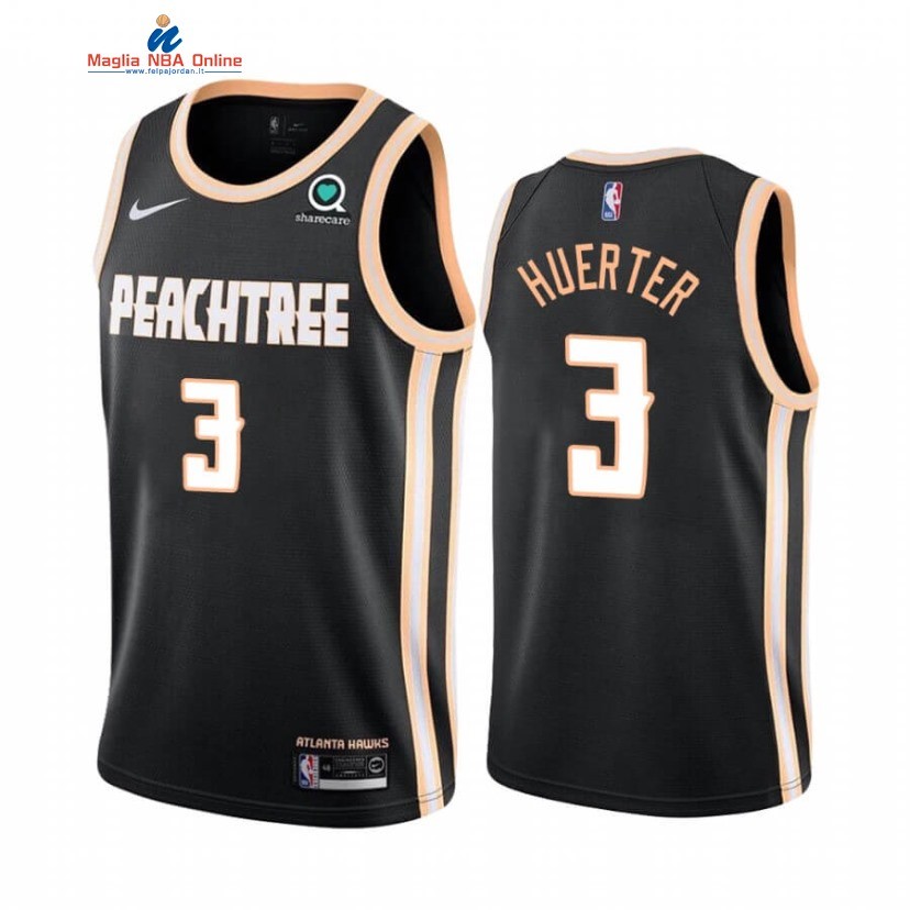 Maglia NBA Nike Atlanta Hawks #3 Kevin Huerter Nero Città 2020 Acquista