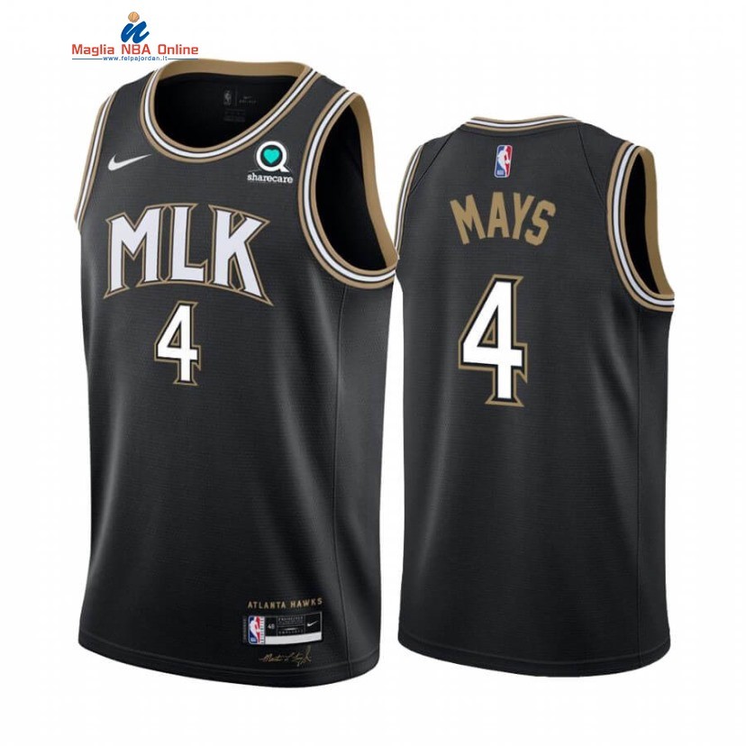 Maglia NBA Nike Atlanta Hawks #4 Skylar Mays Nero Città 2020-21 Acquista