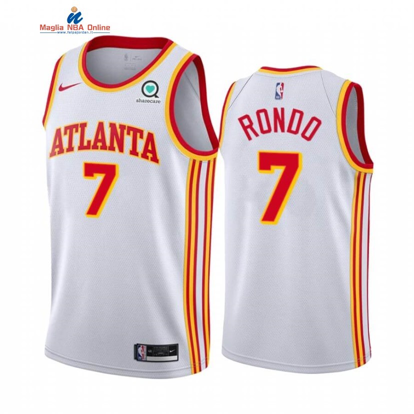 Maglia NBA Nike Atlanta Hawks #7 Rajon Rondo Bianco Association 2020-21 Acquista
