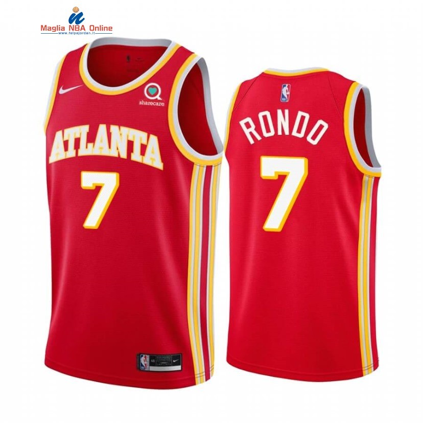 Maglia NBA Nike Atlanta Hawks #7 Rajon Rondo Rosso Icon 2020-21 Acquista