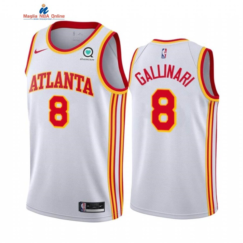 Maglia NBA Nike Atlanta Hawks #8 Danilo Gallinari Bianco Association 2020-21 Acquista