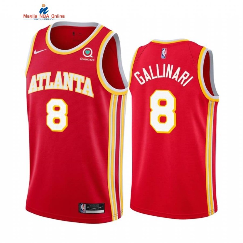 Maglia NBA Nike Atlanta Hawks #8 Danilo Gallinari Rosso Icon 2020-21 Acquista