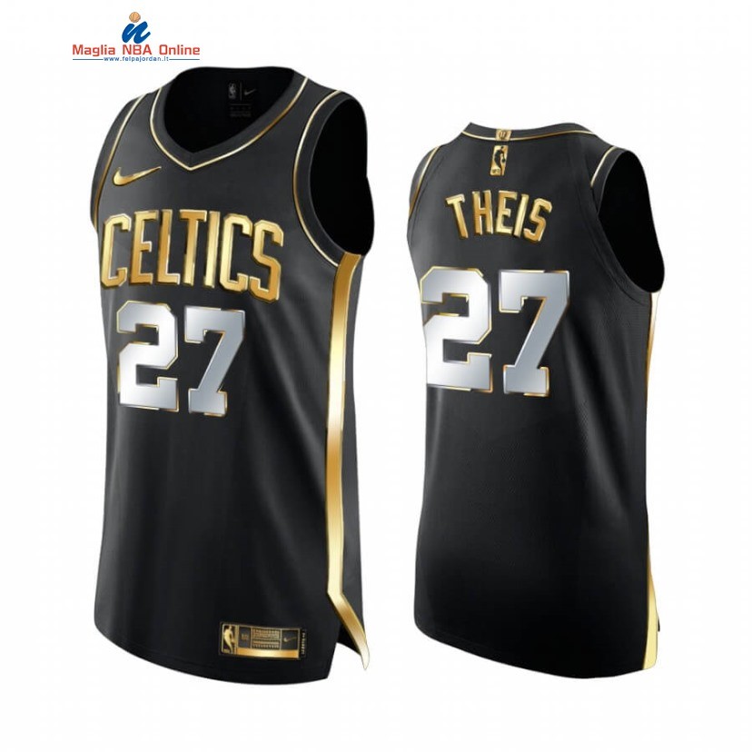 Maglia NBA Nike Boston Celtics #27 Daniel Theis Nero Oro 2020-21 Acquista