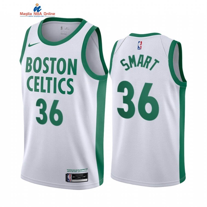 Maglia NBA Nike Boston Celtics #36 Marcus Smart Nike Bianco Città 2020-21 Acquista