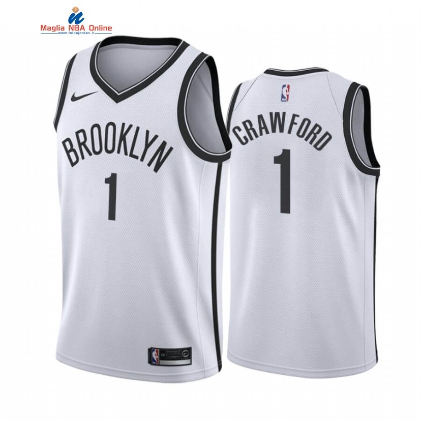 Maglia NBA Nike Brooklyn Nets #1 Jamal Crawford Bianco Association 2019-20 Acquista