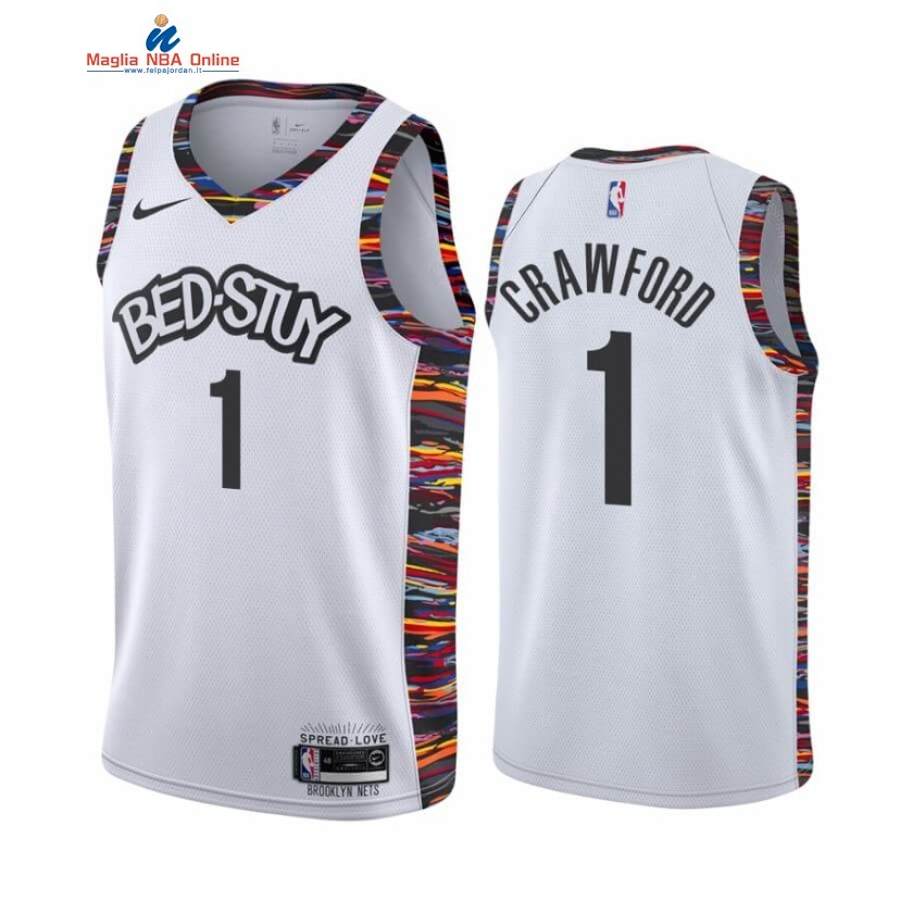 Maglia NBA Nike Brooklyn Nets #1 Jamal Crawford Bianco Città 2020-21 Acquista