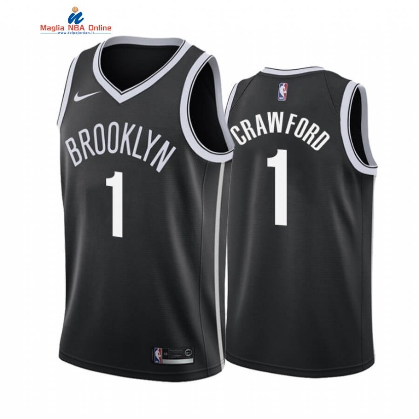 Maglia NBA Nike Brooklyn Nets #1 Jamal Crawford Nero Icon 2019-20 Acquista
