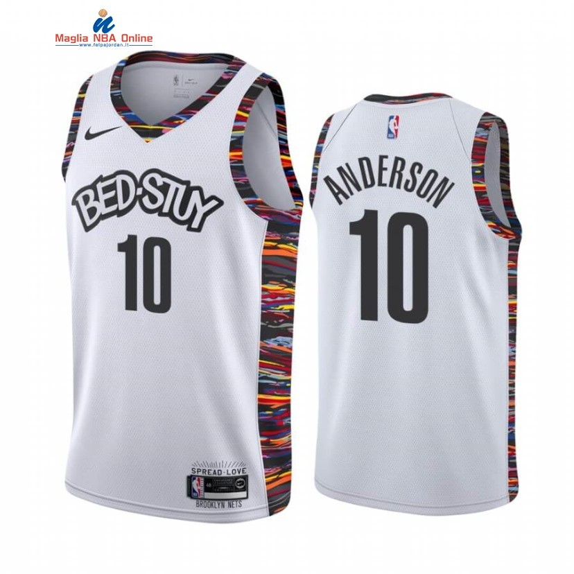 Maglia NBA Nike Brooklyn Nets #10 Justin Anderson Bianco Città 2020-21 Acquista