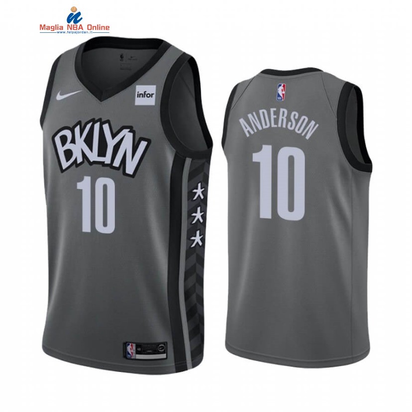 Maglia NBA Nike Brooklyn Nets #10 Justin Anderson Grigio Statement 2019-20 Acquista