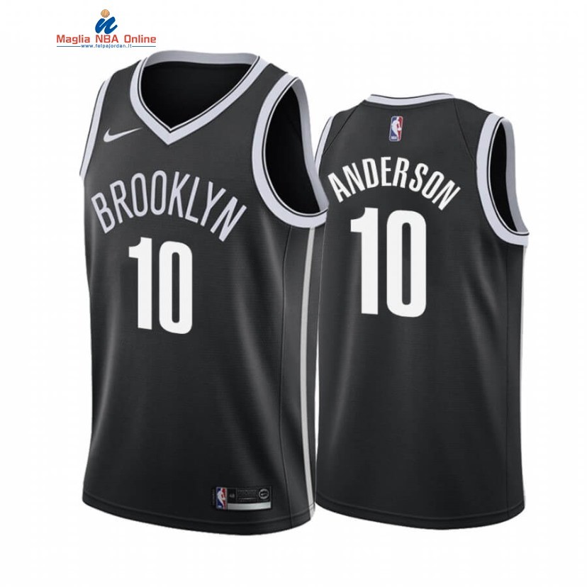 Maglia NBA Nike Brooklyn Nets #10 Justin Anderson Nero Icon 2019-20 Acquista