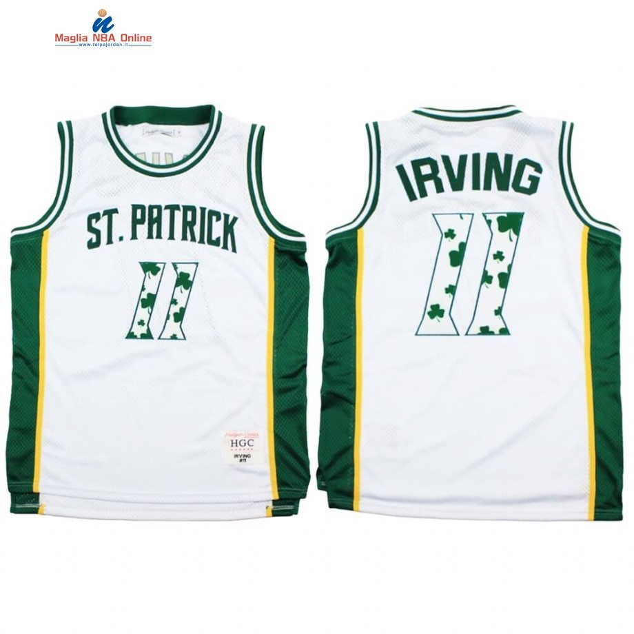 Maglia NBA Nike Brooklyn Nets #11 Kyrie Irving Alternate St. Patrick Bianco Acquista