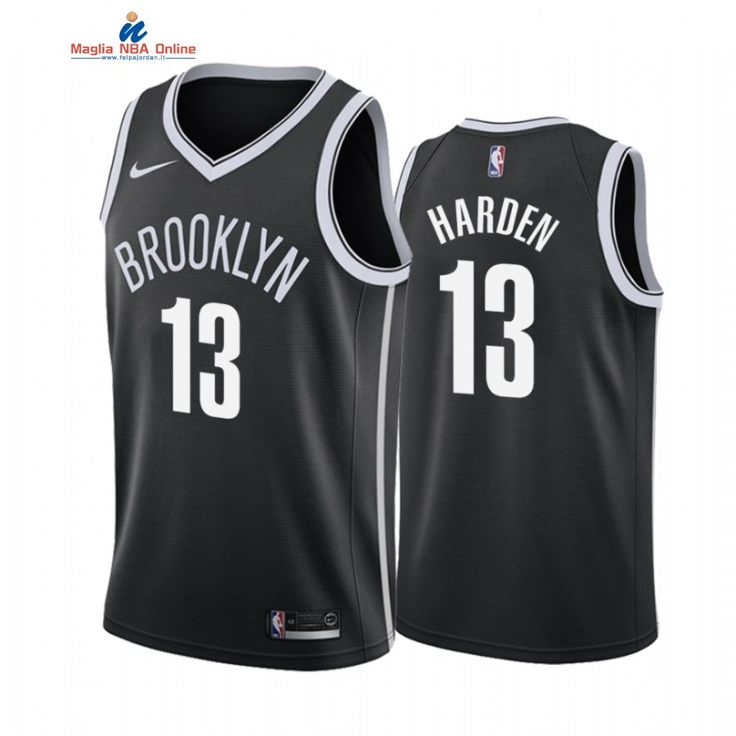 Maglia NBA Nike Brooklyn Nets #13 James Harden Nero Icon 2020 Acquista