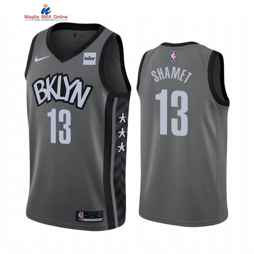 Maglia NBA Nike Brooklyn Nets #13 Landry Shamet Grigio Statement 2019-20 Acquista