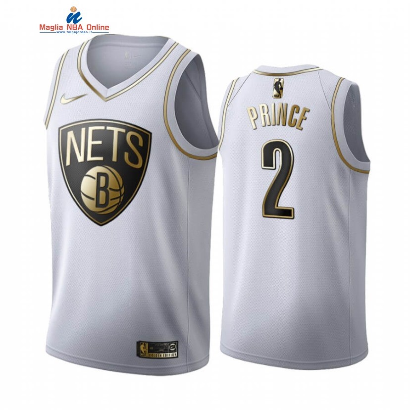 Maglia NBA Nike Brooklyn Nets #2 Taurean Prince Bianco Oro 2019-20 Acquista