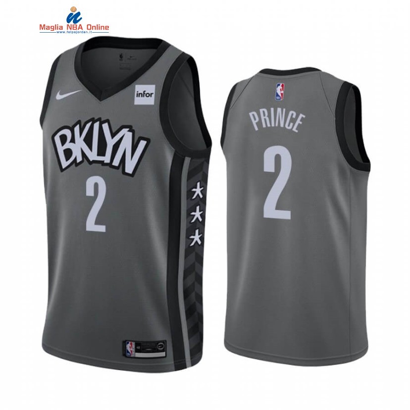 Maglia NBA Nike Brooklyn Nets #2 Taurean Prince Grigio Statement 2019-20 Acquista