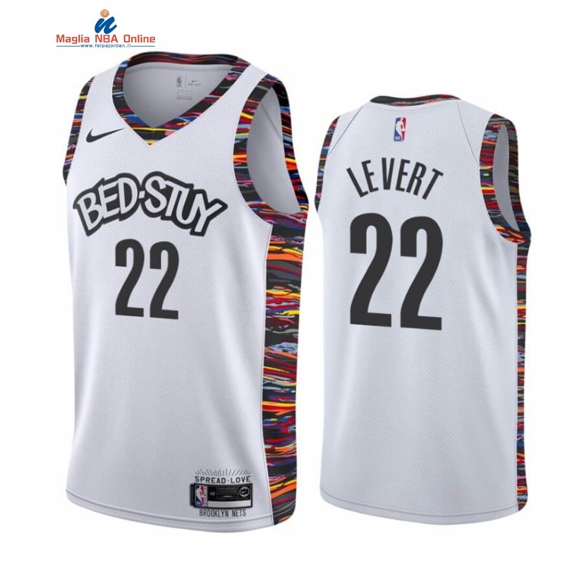 Maglia NBA Nike Brooklyn Nets #22 Caris LeVert Bianco Città 2020-21 Acquista