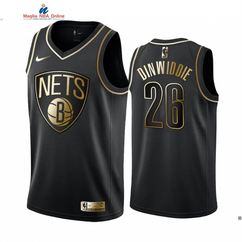 Maglia NBA Nike Brooklyn Nets #26 Spencer Dinwiddie Oro Edition 2019-20 Acquista