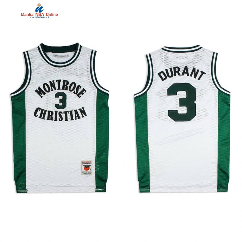 Maglia NBA Nike Brooklyn Nets #3 Kevin Durant Montrose Christian Bianco Acquista