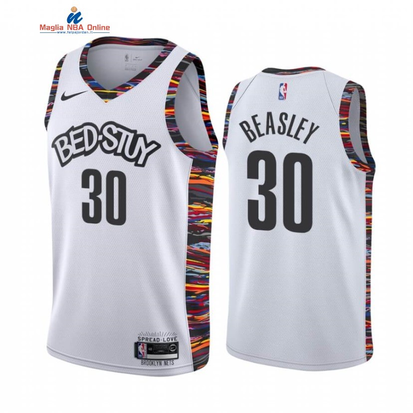 Maglia NBA Nike Brooklyn Nets #30 Michael Beasley Bianco Città 2020-21 Acquista