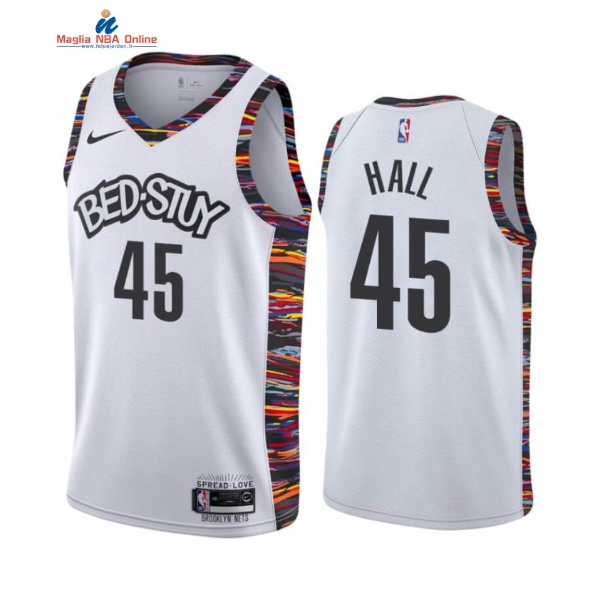 Maglia NBA Nike Brooklyn Nets #45 Donta Hall Bianco Città 2020-21 Acquista