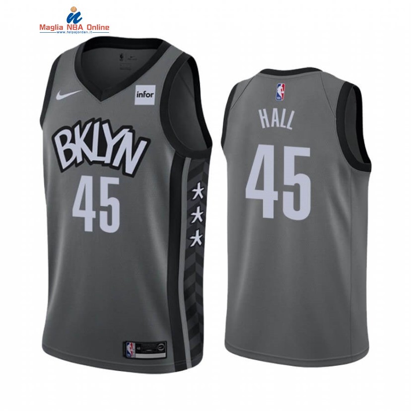 Maglia NBA Nike Brooklyn Nets #45 Donta Hall Grigio Statement 2019-20 Acquista