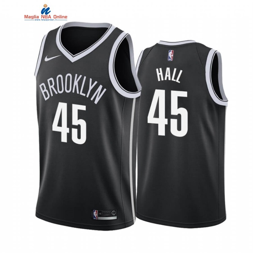 Maglia NBA Nike Brooklyn Nets #45 Donta Hall Nero Icon 2019-20 Acquista