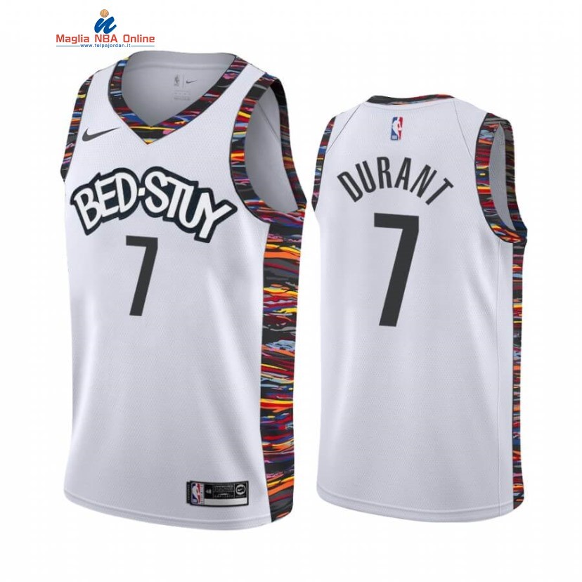 Maglia NBA Nike Brooklyn Nets #7 Kevin Durant Bianco Città 2020-21 Acquista