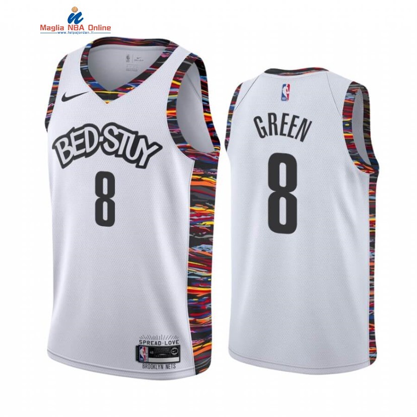 Maglia NBA Nike Brooklyn Nets #8 Jeff Green Bianco Città 2020-21 Acquista