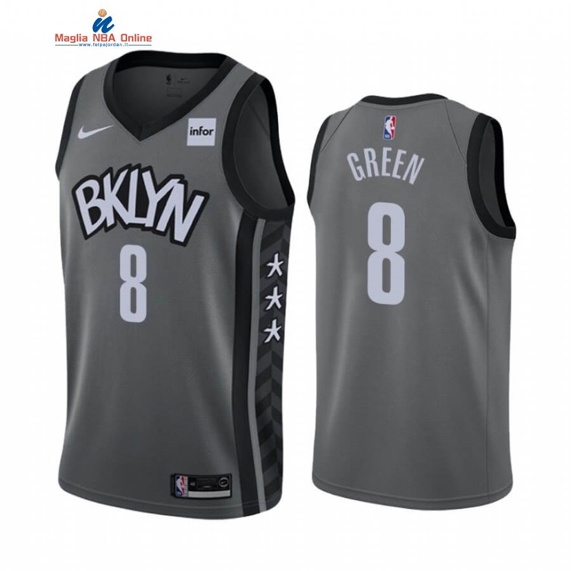 Maglia NBA Nike Brooklyn Nets #8 Jeff Green Grigio Statement 2019-20 Acquista