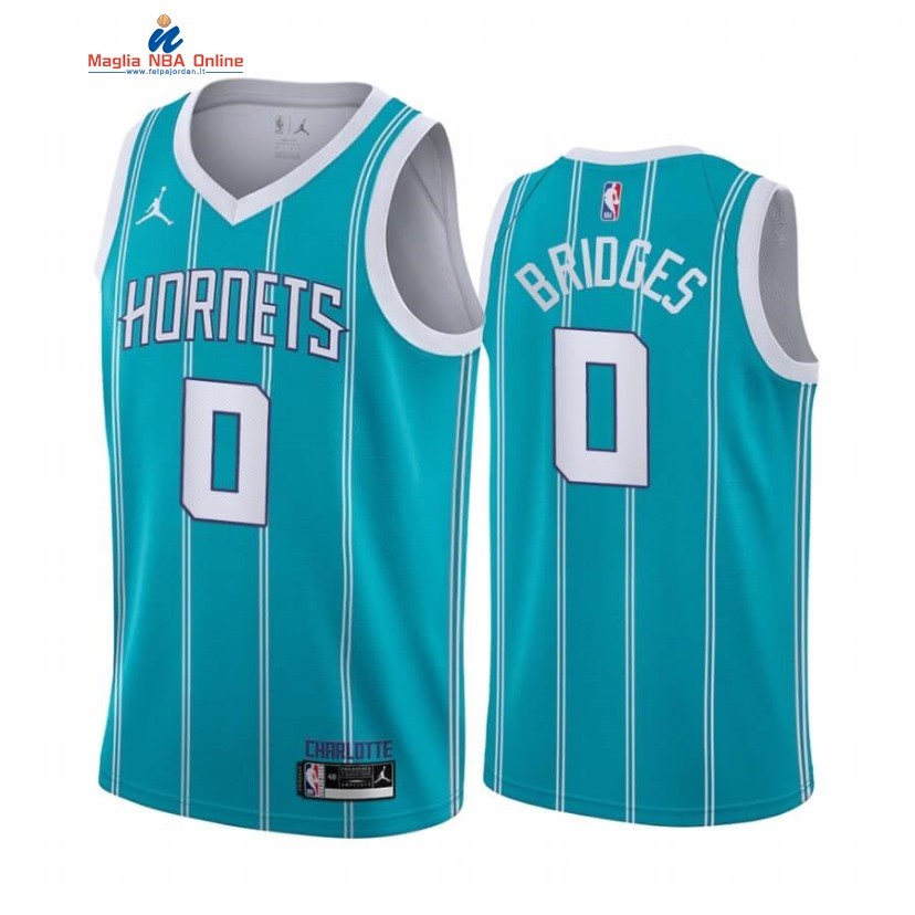 Maglia NBA Nike Charlotte Hornets #0 Miles Bridges Blu Icon 2020-21 Acquista