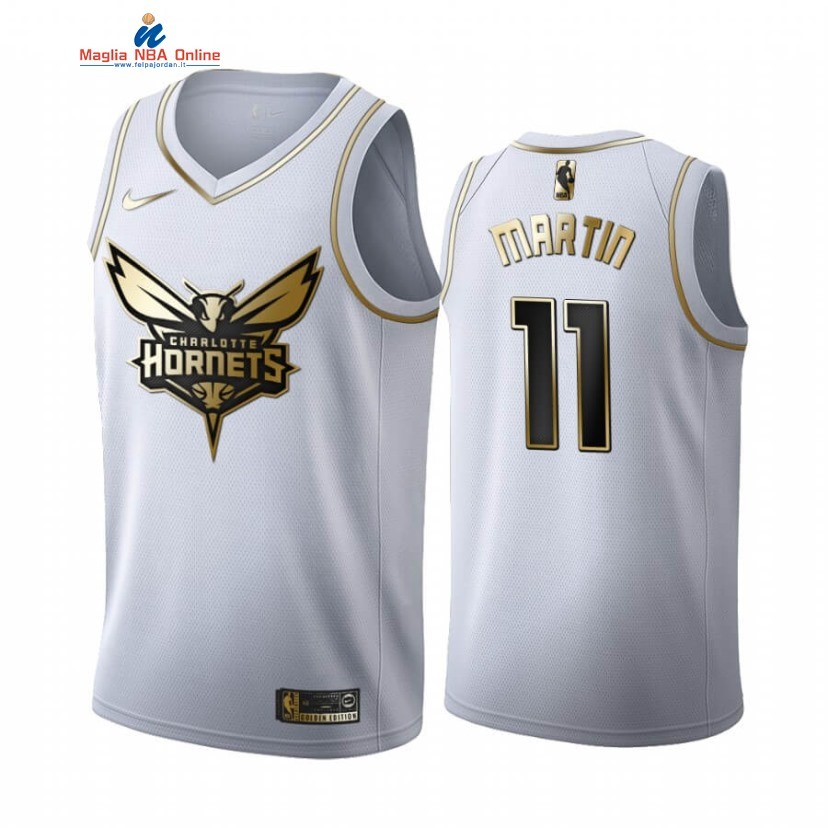 Maglia NBA Nike Charlotte Hornets #11 Cody Martin Bianco Oro 2019-20 Acquista