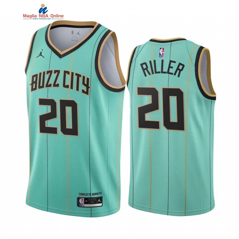 Maglia NBA Nike Charlotte Hornets #20 Grant Riller Verde Città 2020-21 Acquista