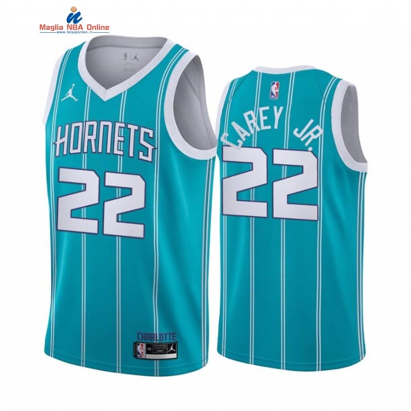 Maglia NBA Nike Charlotte Hornets #22 Vernon Carey Jr. Blu Icon 2020-21 Acquista