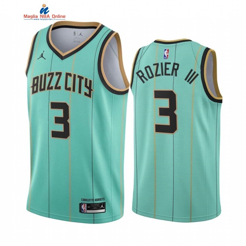 Maglia NBA Nike Charlotte Hornets #3 Terry Rozier III Verde Città 2020-21 Acquista