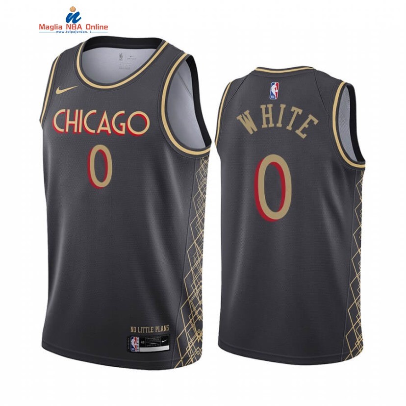 Maglia NBA Nike Chicago Bulls #0 Coby White Nike Nero Città 2020-21 Acquista