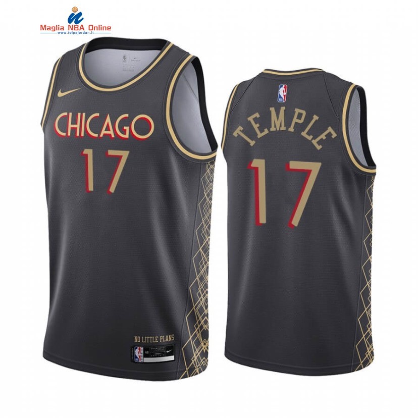 Maglia NBA Nike Chicago Bulls #17 Garrett Temple Nike Nero Città 2020-21 Acquista