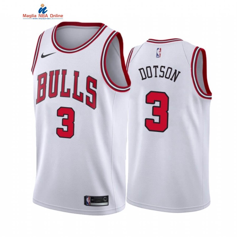 Maglia NBA Nike Chicago Bulls #3 Devon Dotson Bianco Association 2020-21 Acquista
