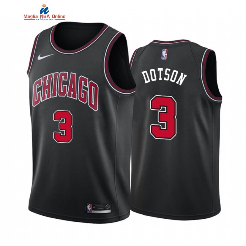 Maglia NBA Nike Chicago Bulls #3 Devon Dotson Nero Statement 2020-21 Acquista