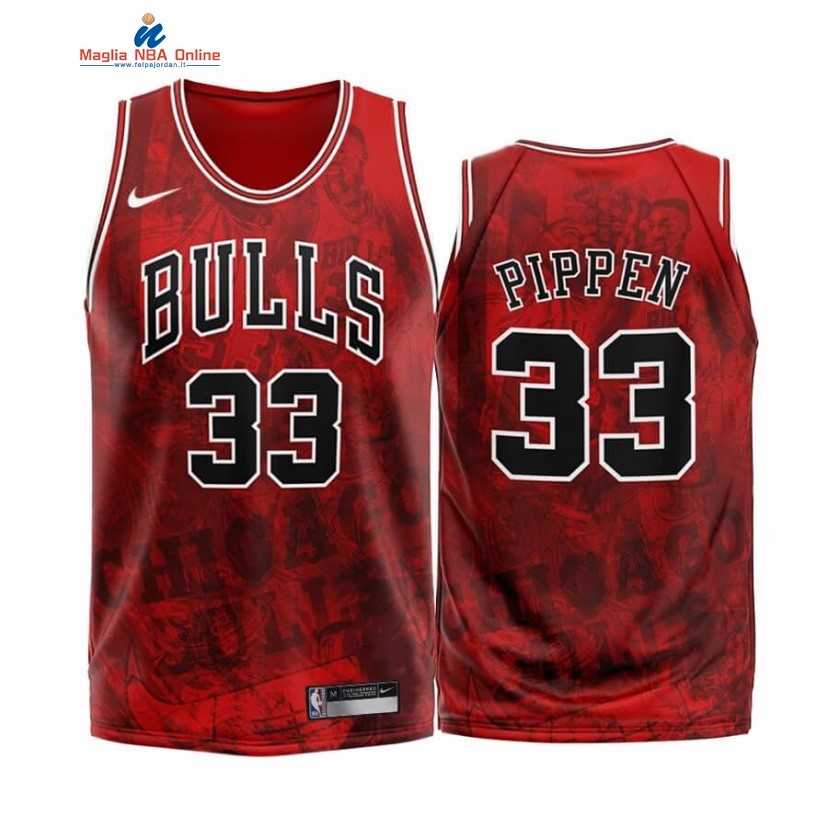 Maglia NBA Nike Chicago Bulls #33 Scottie Pippen Rosso 2020 Acquista