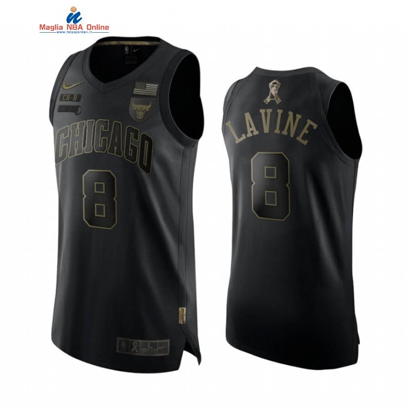 Maglia NBA Nike Chicago Bulls #8 Zach LaVine Nero Acquista