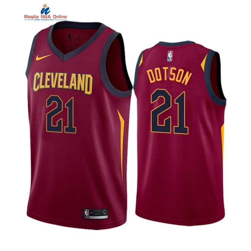 Maglia NBA Nike Cleveland Cavaliers #21 Damyean Dotson Rosso Icon 2020-21 Acquista