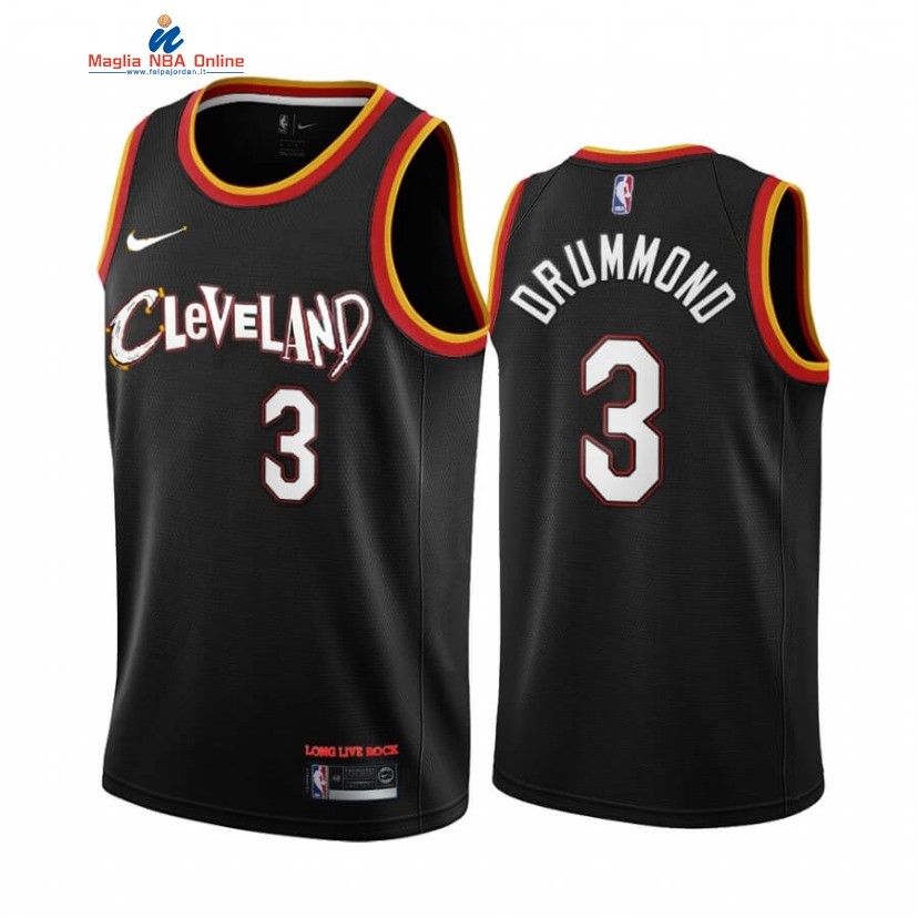 Maglia NBA Nike Cleveland Cavaliers #3 Andre Drummond Nero Città 2020-21 Acquista