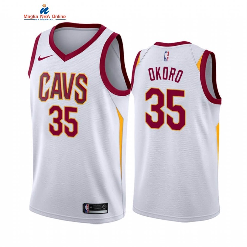 Maglia NBA Nike Cleveland Cavaliers #35 Isaac Okoro Bianco Association 2020-21 Acquista