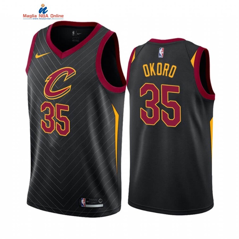 Maglia NBA Nike Cleveland Cavaliers #35 Isaac Okoro Nero Statement 2020-21 Acquista