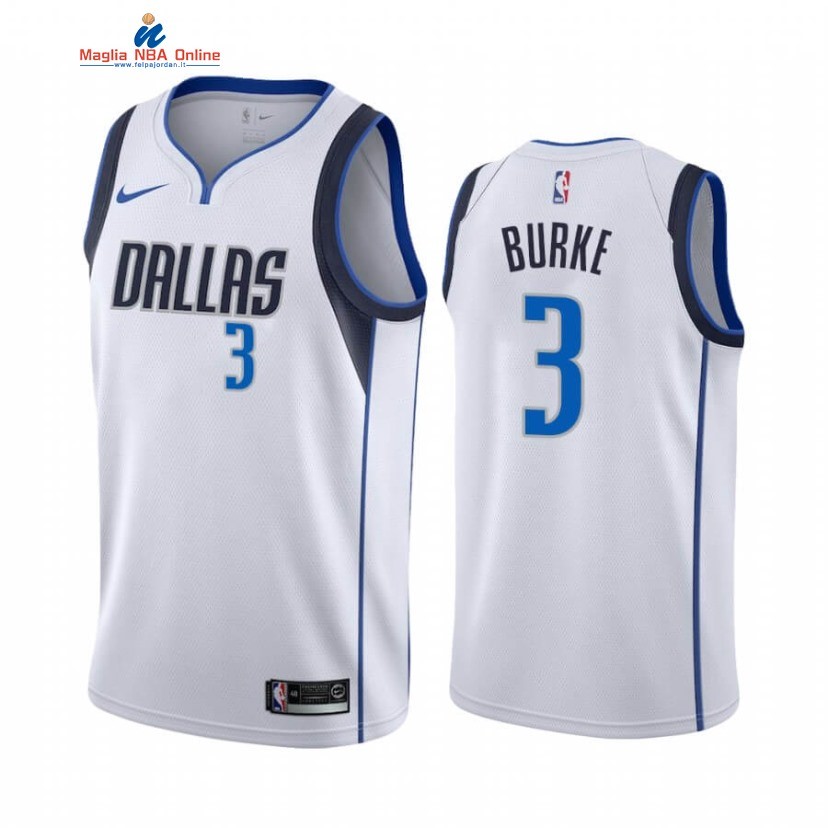 Maglia NBA Nike Dallas Mavericks #3 Trey Burke Bianco Association 2020-21 Acquista