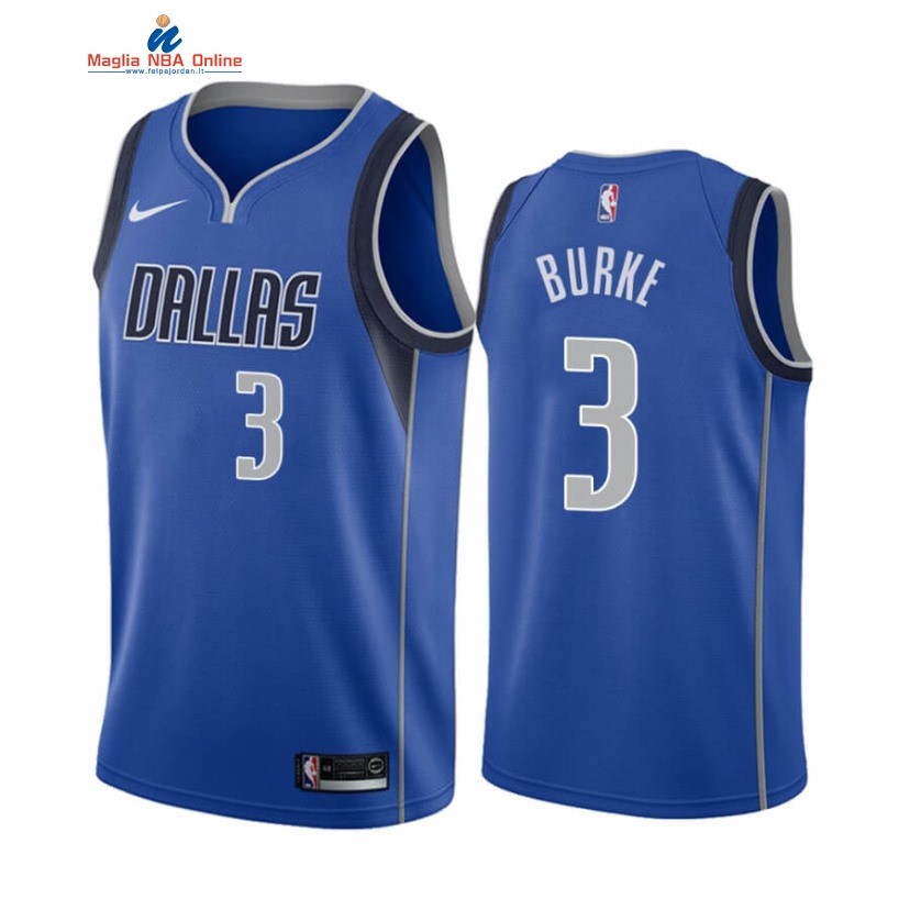 Maglia NBA Nike Dallas Mavericks #3 Trey Burke Blu Icon 2020-21 Acquista