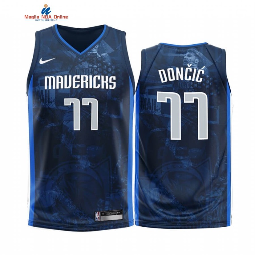Maglia NBA Nike Dallas Mavericks #77 Luka Doncic Blu 2020 Acquista