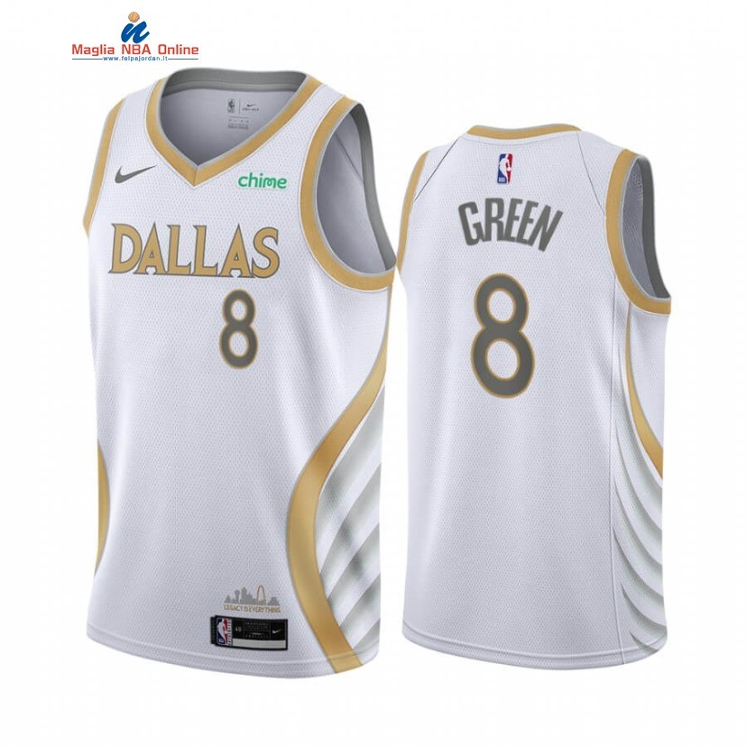 Maglia NBA Nike Dallas Mavericks #8 Josh Green Bianco Città 2020-21 Acquista