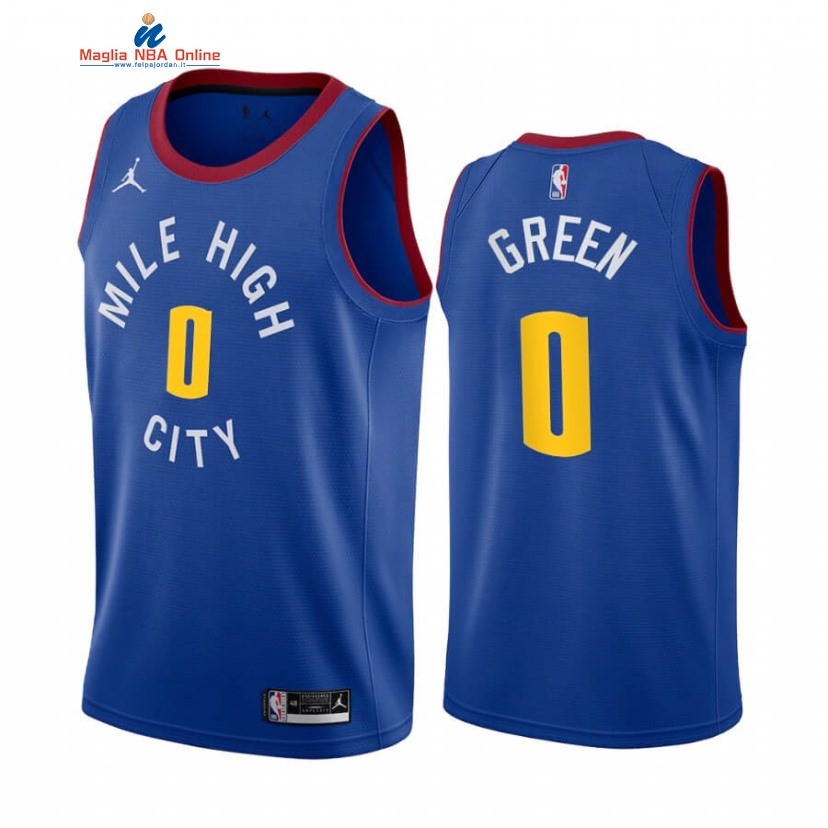 Maglia NBA Nike Denver Nuggets #0 JaMychal Green Blu Statement 2020-21 Acquista